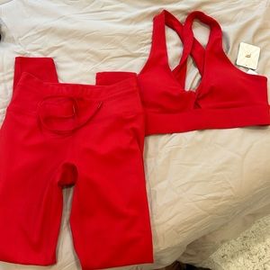 Red Oasis Fabletics leggings set